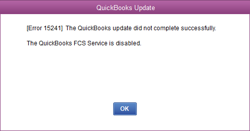 Quickbooks Error code 15241